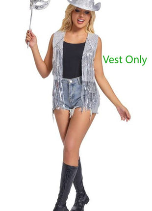 Sequin Fringe Vest