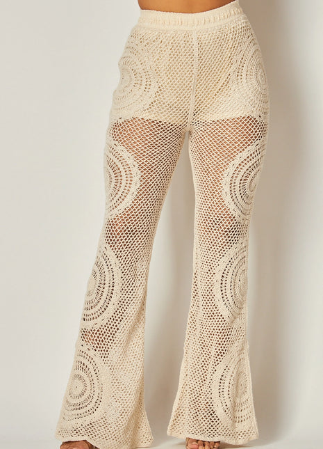 Catch A Wave Crochet Knit High Rise Pants