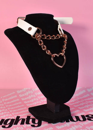 White & Rosegold Heart Coollar