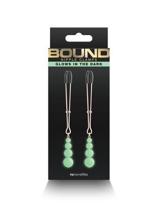 Bound Iron Glow in the Dark Nipple Clamps G2
