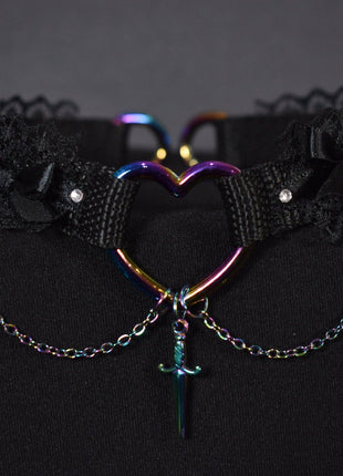 Rainbow Heart Extra Choker