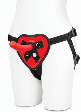 Lux Fetish Red Heart Strap on & Dildo Set