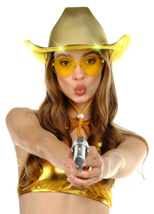 Gold Light Up Cowgirl Hats for Women - Cowboy Hat for Women