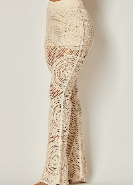 Catch A Wave Crochet Knit High Rise Pants