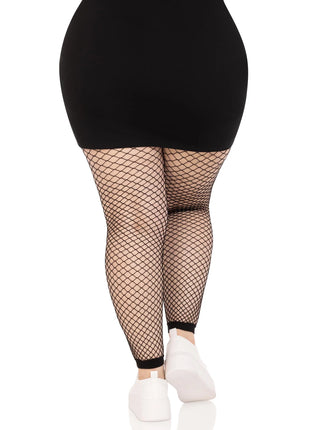Delilah Plus Size Fishnet Footless Tights