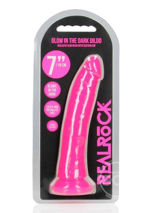 RealRock Slim Glow in the Dark Dildo with Suction Cup 7in