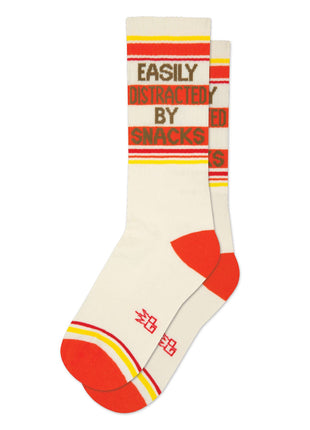 Easily Distracted By Snacks Gym Crew Socks