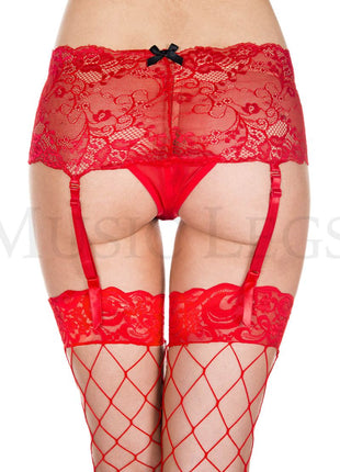 Crotchless lace boy shorts with attached garters