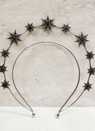 Black Stars Goddess Crown Halo Headband