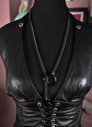 Gunmetal + Black Heart Ring Slip Chain