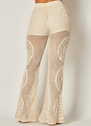 Catch A Wave Crochet Knit High Rise Pants
