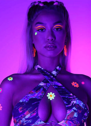 Daisy Blacklight Body Stickers