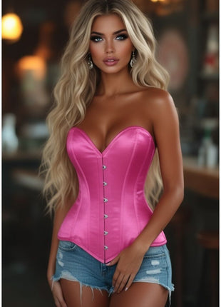 Satin Overbust Corset Sweetheart Neckline Corset