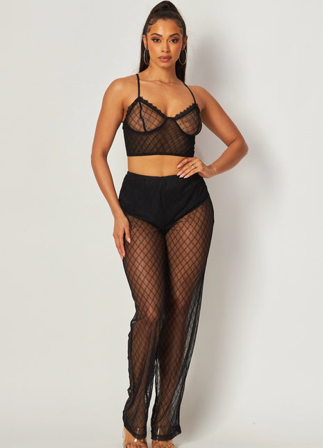 Camile See Through Crop Top & Pants Set
