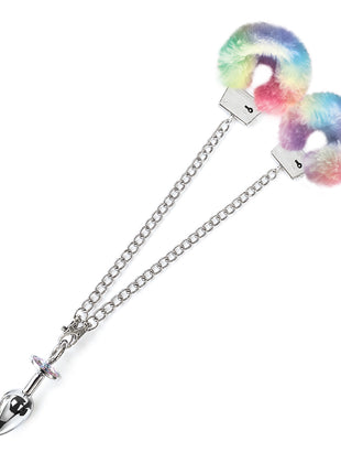 Nixie Metal Plug & Furry Cuff Set Medium Unicorn