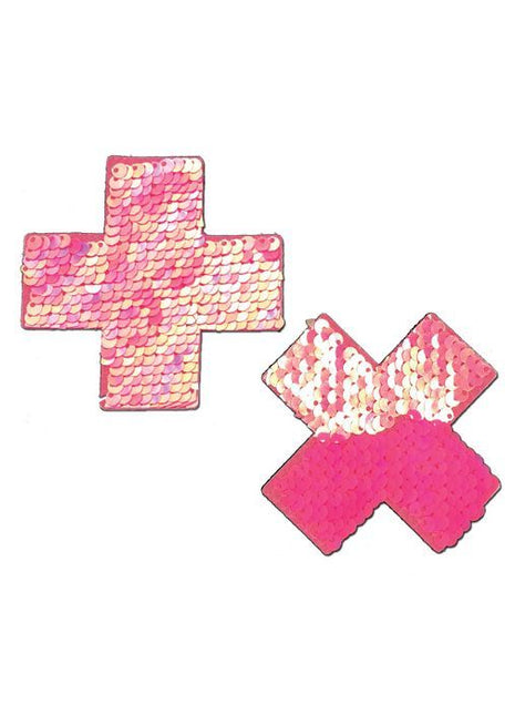Pastease Color Changing Flip Sequins Cross - Pink