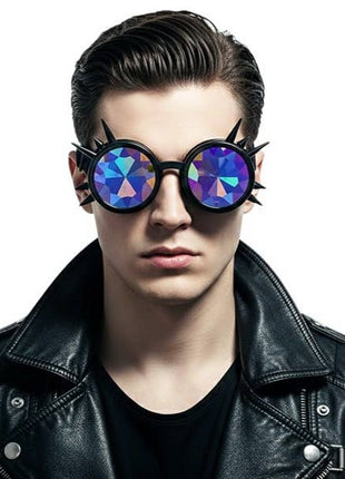 Black Spiked Kaleidoscope Goggles