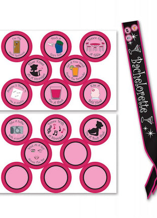 Bachelorette Sash With Stick On Badges