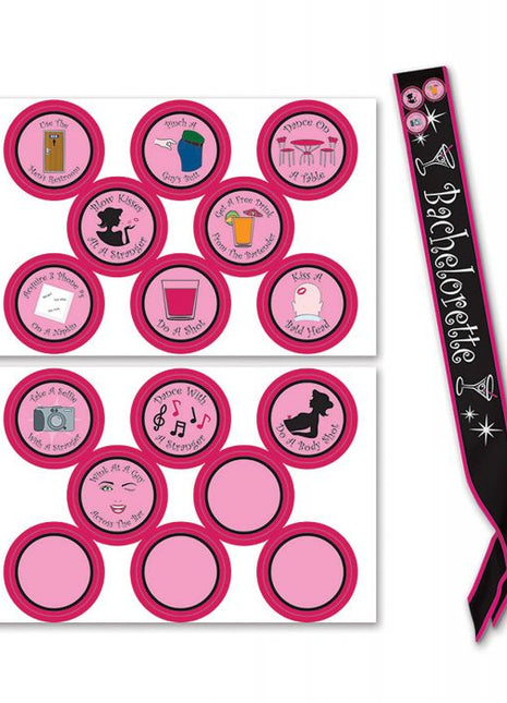 Bachelorette Sash With Stick On Badges