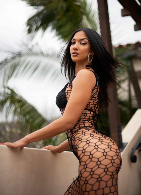 All Twisted Up Net Maxi Dress