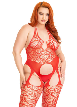 Plus Size Love Hangover Heart Bodystocking