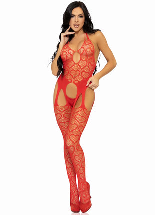 Love Hangover Heart Net Bodystocking