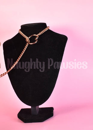 Rose Gold Heart Ring Slip Chain