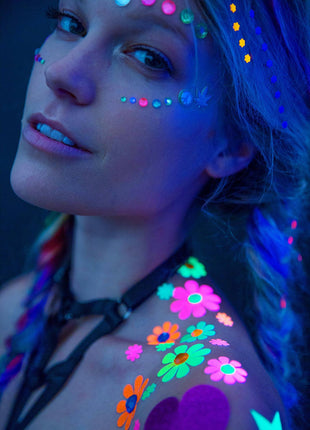 Daisy Blacklight Body Stickers