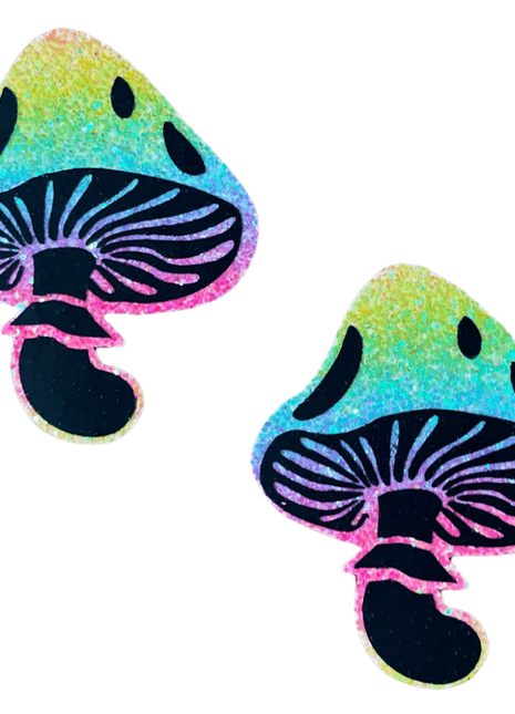 Laffie Taffie Multicolor Blacklight Chunky Glitter Toadstool Pasties
