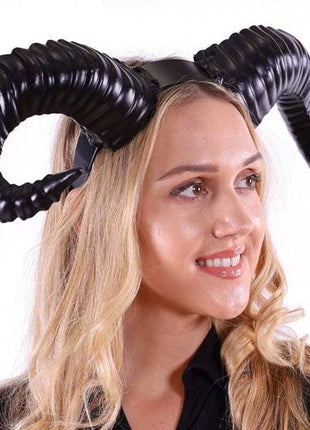 Black Ram Horns Headband