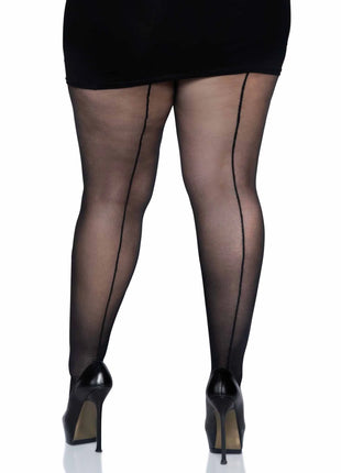 Plus Size Cadi Sheer Backseam Pantyhose