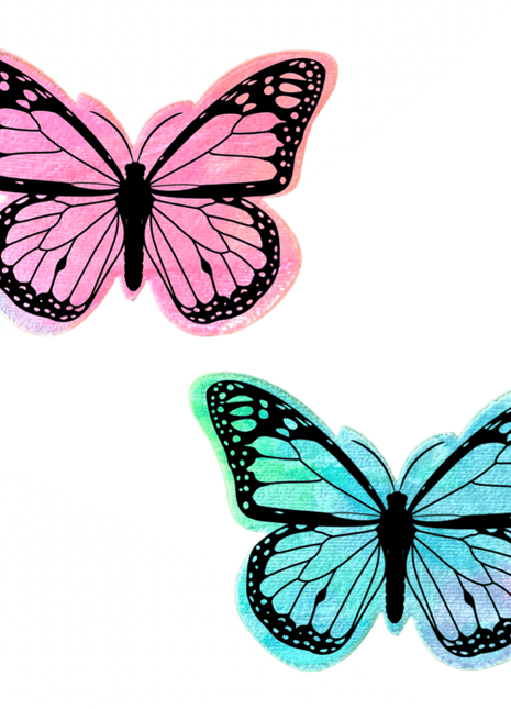 Rainbow Sherbet Tie Dye Velvet UV Butterfly Pasties