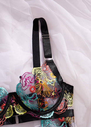 Ladies Rose Embroidery Teddy