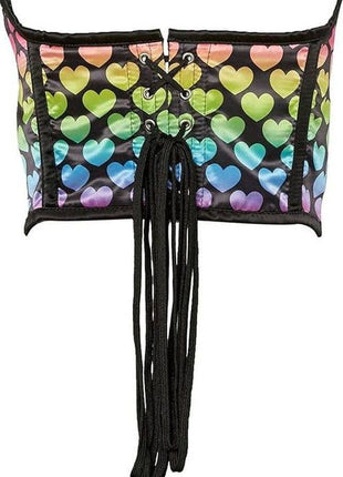Plus Size Rainbow Hearts Satin Underwire Waist Cincher