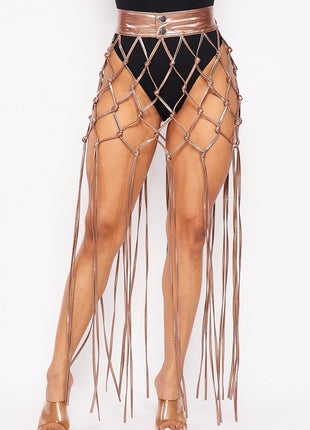 For the Thrill Metallic Fringe Skirt