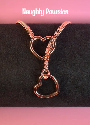 Rose Gold Heart Ring Slip Chain