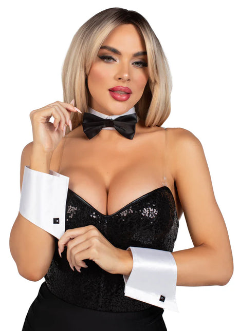 Tuxedo Bow Tie and Cuff Costume Set