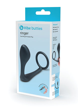 B-Vibe Butties Ringer Cock Ring & Prostate Plug