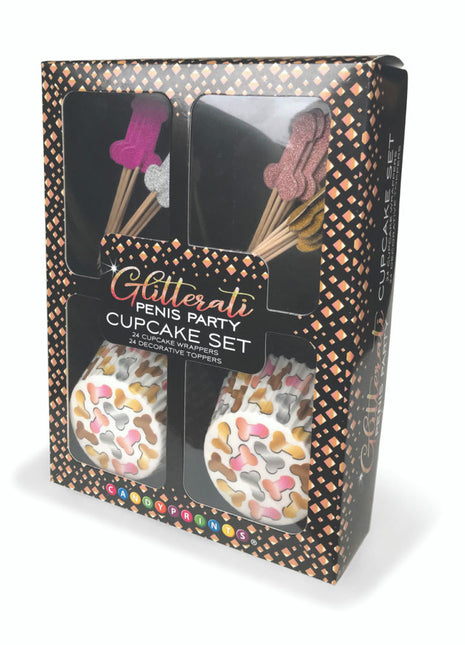 Glitterati Penis Party Cupcake Set