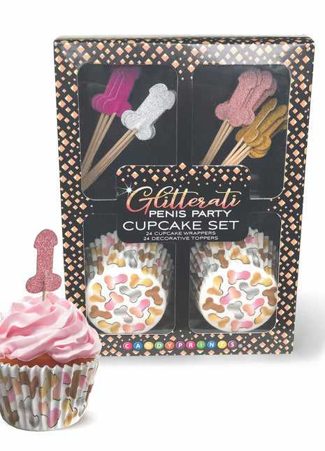 Glitterati Penis Party Cupcake Set