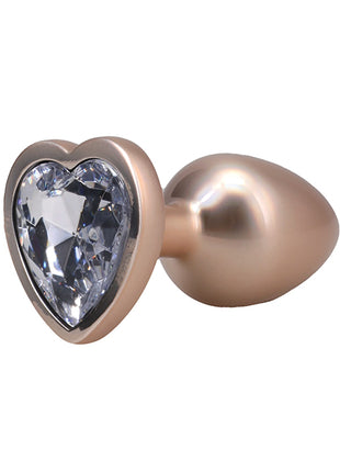 Booty Bling Jeweled Metal Heart Plug