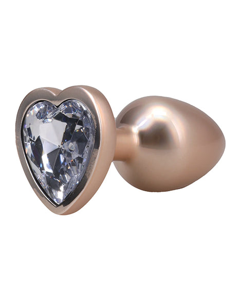 Booty Bling Jeweled Metal Heart Plug