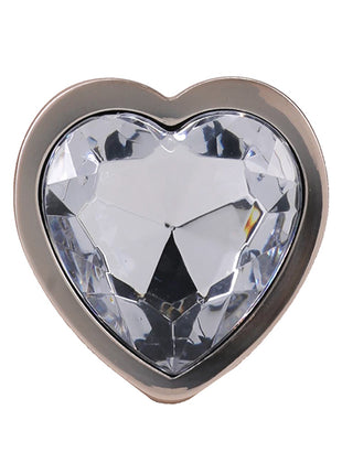 Booty Bling Jeweled Metal Heart Plug