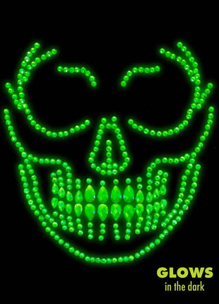 Glow in the Dark Skull Face Jewels Sticker