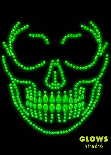 Glow in the Dark Skull Face Jewels Sticker