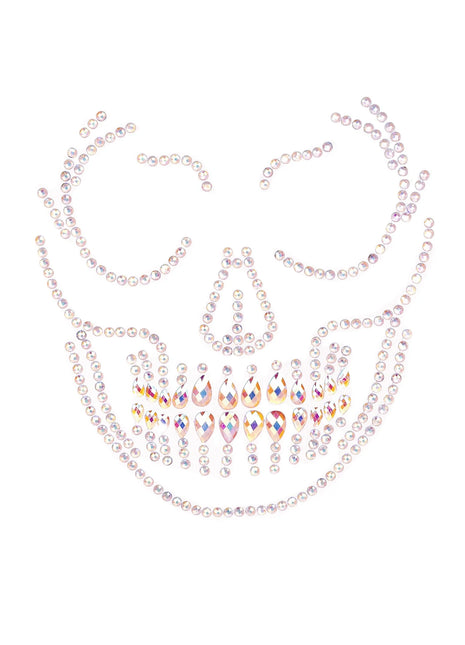 Glow in the Dark Skull Face Jewels Sticker