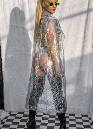 J. Valentine Holo Prism Trench Coat