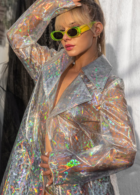 J. Valentine Holo Prism Trench Coat