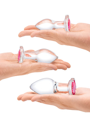 Glas Heart Jewel Plug