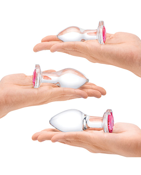 Glas Heart Jewel Plug